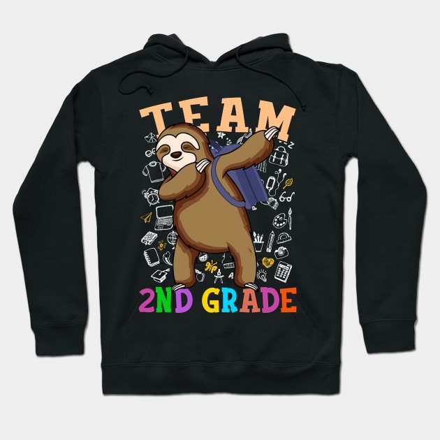 Dabbing Sloth Team 2nd Grade Back To School Shirt Boys Girls Hoodie by hardyhtud